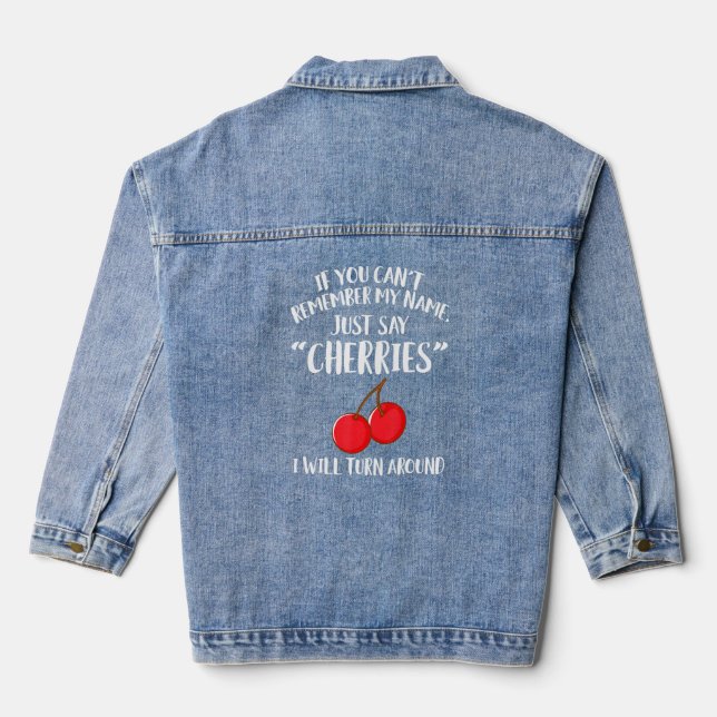 Cherry Fruit Apparel - Amazing Cherries Design  Denim Jacket (Back)