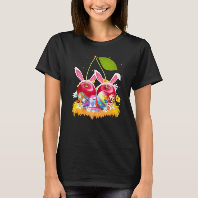 Cherry Fruit  Easter Egg Funny Cherry Easter Sunda T-Shirt (Front)