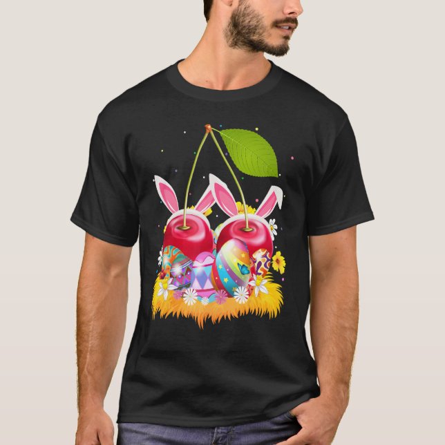 Cherry Fruit  Easter Egg Funny Cherry Easter Sunda T-Shirt (Front)