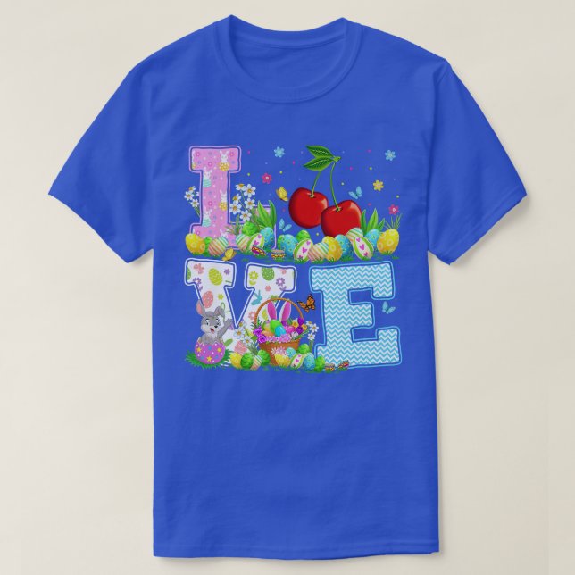 Cherry Fruit Easter Egg Hunt Funny Love Cherry Eas T-Shirt (Design Front)