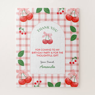 Cherry Fruit First Birthday Party Gift Girl Jigsaw Puzzle