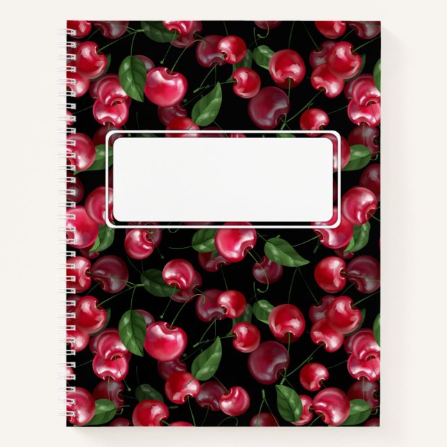 Cherry Fruit on black Notebook (Front)