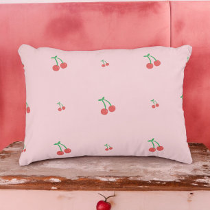Cherry Fruit Pattern Red Pink Decorative Cushion