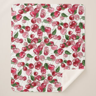 Cherry Fruit pattern Sherpa Blanket