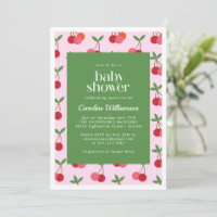 Cherry Fruit Red Pink Green Cute Baby Shower