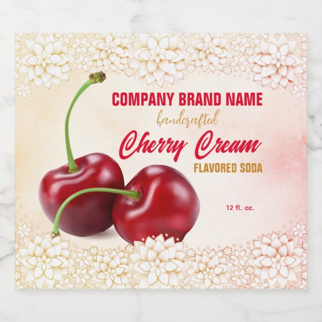 Cherry Fruit Soda Pop Bottle Label (Single Label)