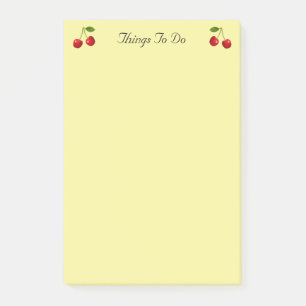 Cherry Fruits on Yellow Things To Do Post-it Notes