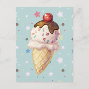 Cherry Fudge Icecream Postcard