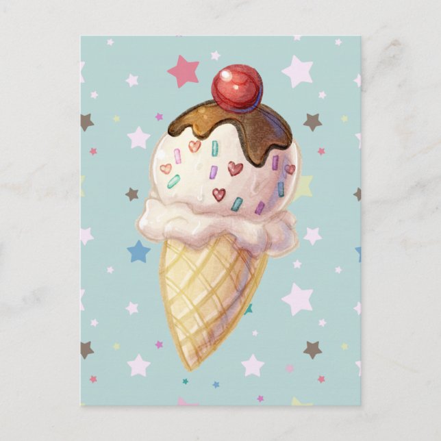 Cherry Fudge Icecream Postcard (Front)