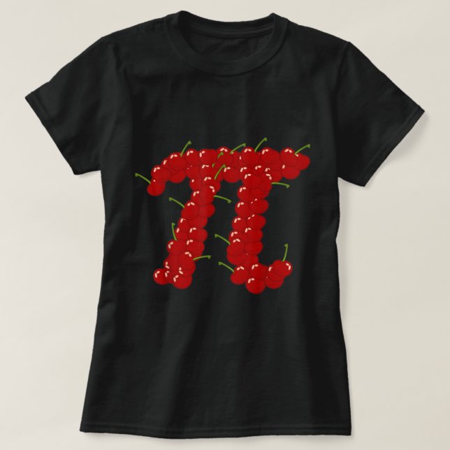 Cherry Funny Pi Day Pie  T-Shirt (Design Front)