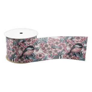 Cherry garden satin ribbon
