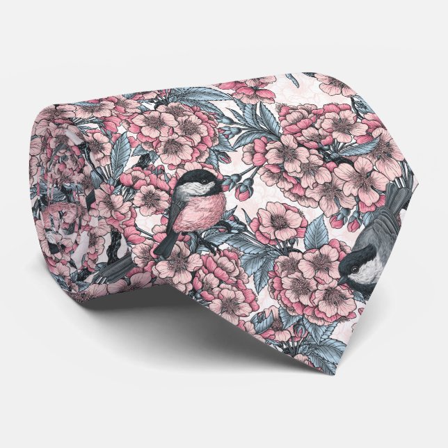 Cherry garden tie (Rolled)