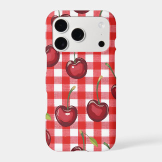Cherry Gingham iPhone Case | Cherry Red