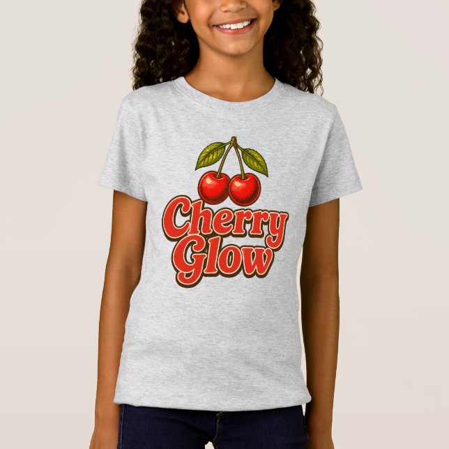 Cherry Glow Retro Vintage Cherry Graphic T-Shirt (Front)