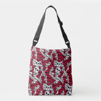 Cherry Gothic Skull Pattern Print