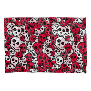 Cherry Gothic Skull Pattern Print Pillowcase