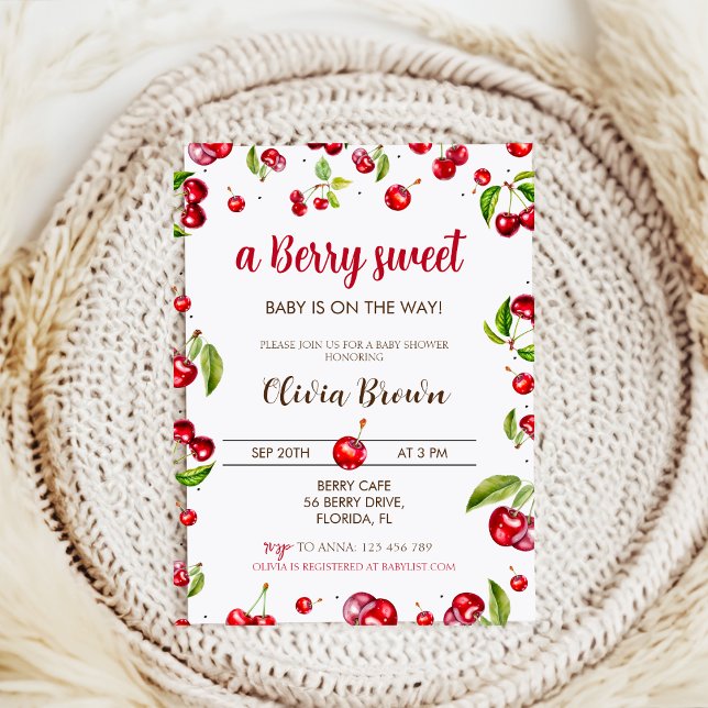 Cherry Heart Baby Shower Invitation (Creator Uploaded)