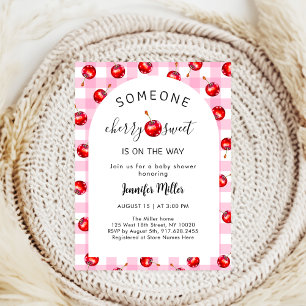 Cherry Heart Baby Shower Invitation