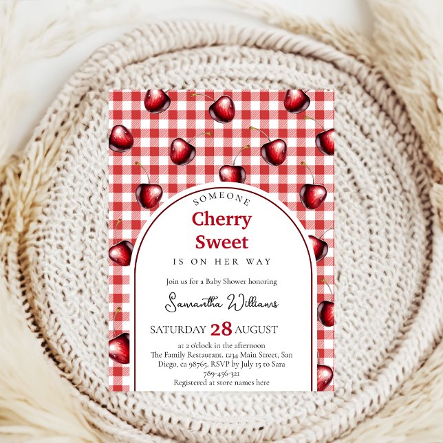 Cherry Heart Baby Shower Invitation (Creator Uploaded)