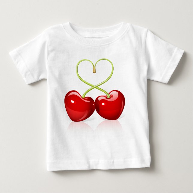 Cherry Heart Baby T-Shirt (Front)