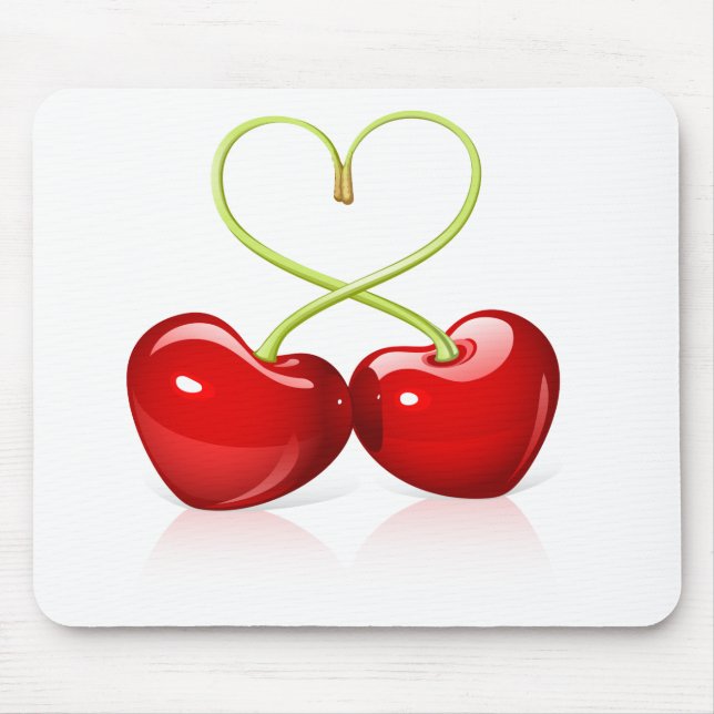 Cherry Heart Mouse Pad (Front)
