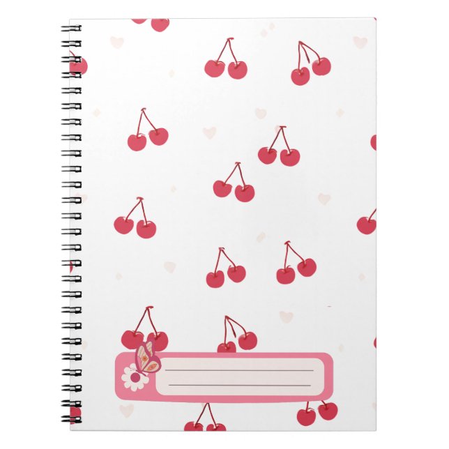 Cherry Hearts School Notebooks & Journal for Girls (Front)