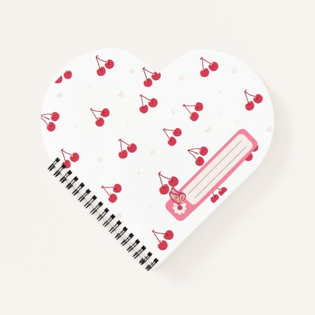 Cherry Hearts School Notebooks & Journal for Girls (Front)