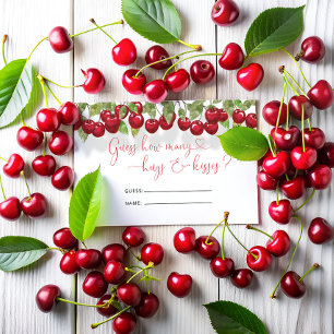 Cherry How Many Hugs & Kisses Bridal Game Enclosure Card