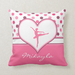 Cherry Inspired Pink Polka-Dots Ballet Dancer Cushion