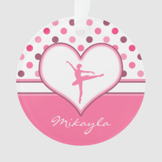 Cherry Inspired Pink Polka-Dots Ballet Dancer Ornament