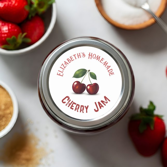 Cherry Jam Classic Round Sticker (Creator Uploaded)