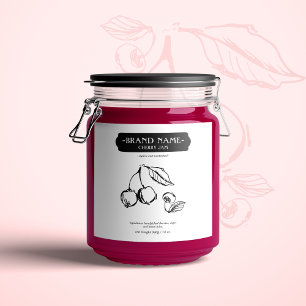 Cherry Jam Jar Label Packaging Design