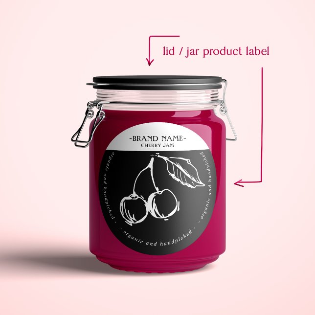 Cherry Jam Jar Label Packaging Design (Creator Uploaded)