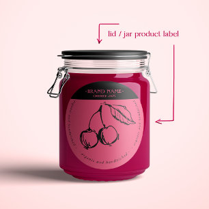 Cherry Jam Jar Label Packaging Design