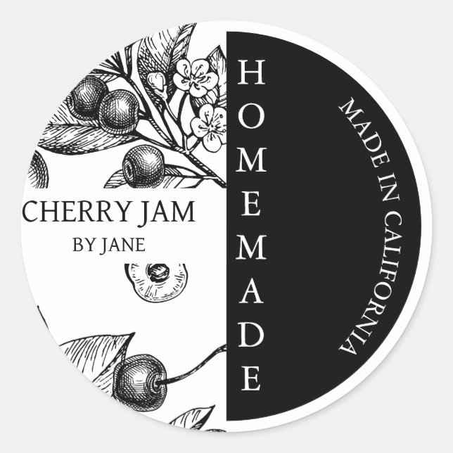Cherry Jam Modern Business Label (Front)