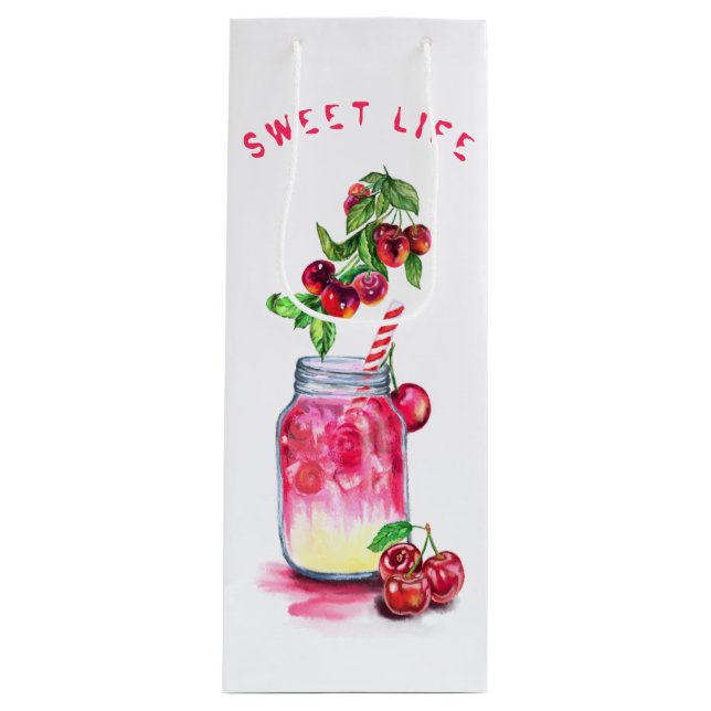Cherry Juice Cool Drink Fruits Party Wine Gift Bag (Front)