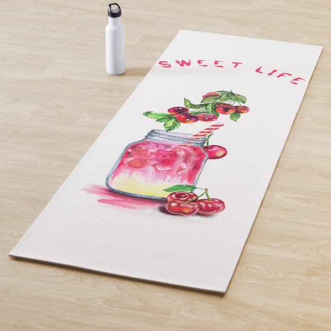 Cherry Juice Cool Drink Fruits Yoga Mat (In Situ)