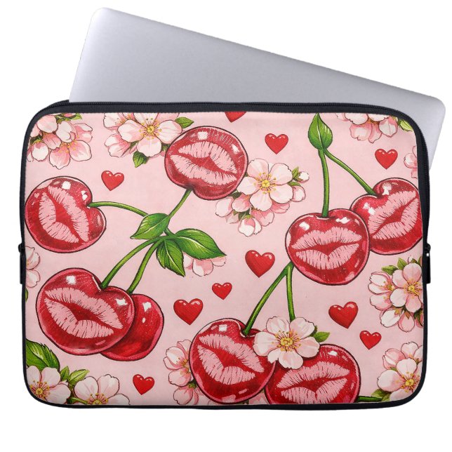 Cherry Kiss Laptop Sleeve (Front)