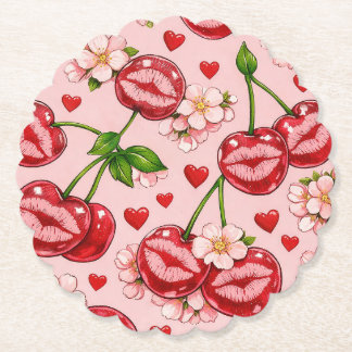 Cherry Kiss Paper Coaster