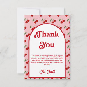 Cherry Kissed Baby Shower Thank You Card