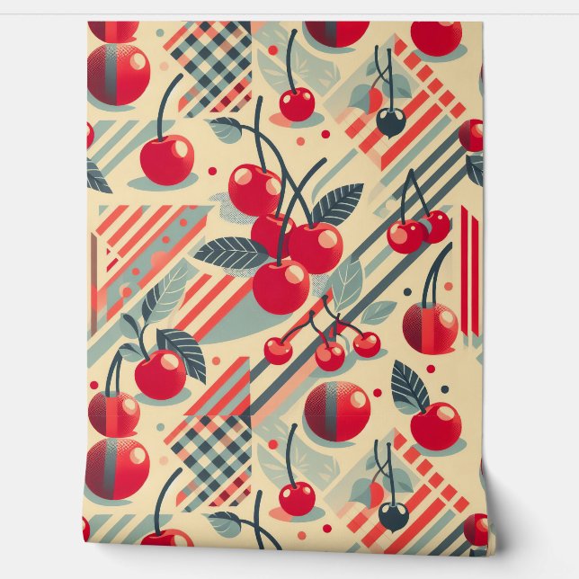 Cherry Kitchen Cottage Wallpaper (Unrolling)