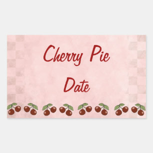 Cherry Kitchen Lables Rectangular Sticker