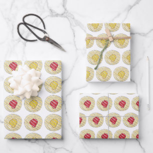 Cherry Lemon Danish Pastry Breakfast Pastries Wrapping Paper Sheet