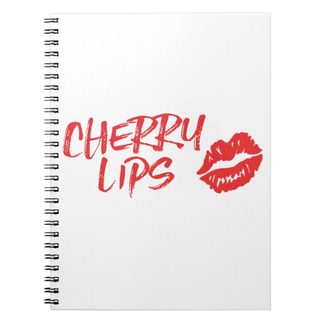 Cherry Lips Red Kiss Mark Notebook (Front)