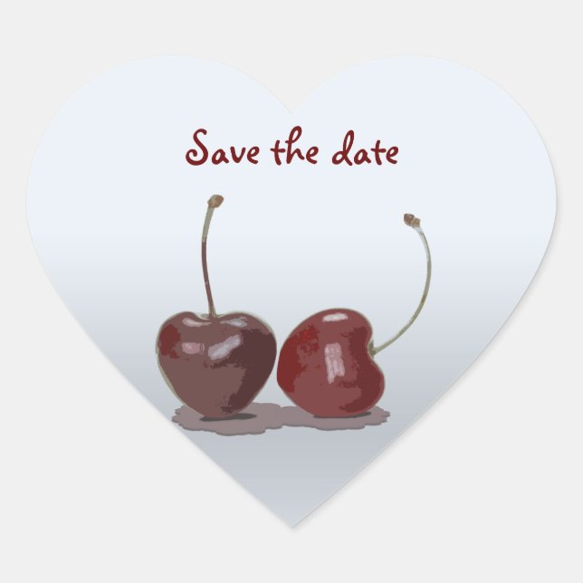 Cherry love heart sticker (Front)