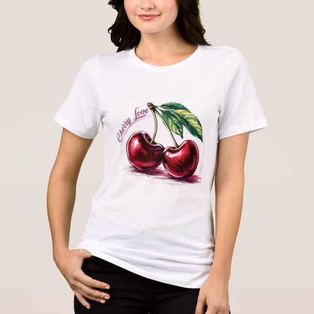 Cherry Love T-Shirt Tri-Blend Shirt (Front)