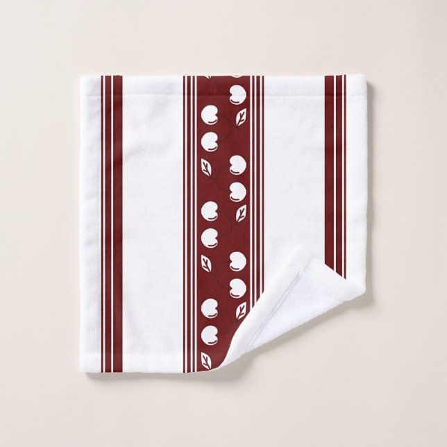 Cherry Luxury Jacquard Stripes Wash Cloth (Wash Cloth)