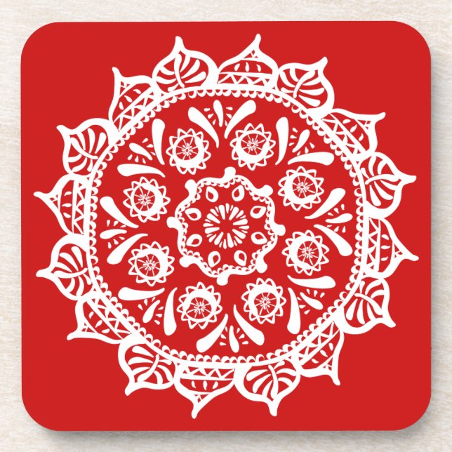 Cherry Mandala Coaster (Front)