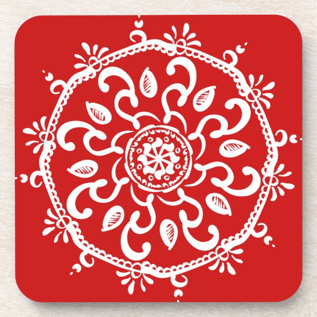 Cherry Mandala Coaster (Front)