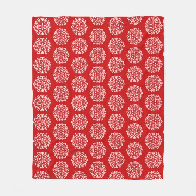 Cherry Mandala Fleece Blanket (Front)